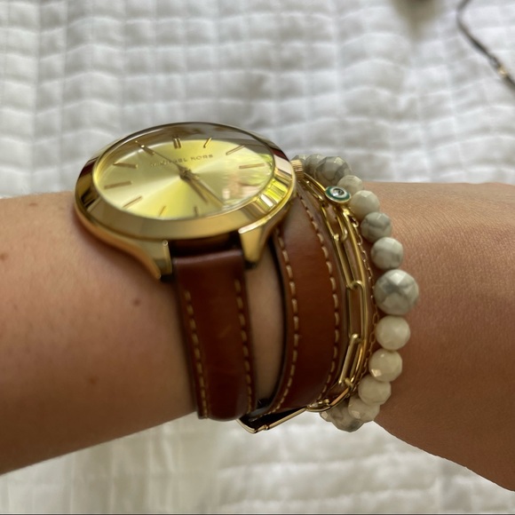 Michael Kors Double Wrap Gold Watch - Picture 4 of 7